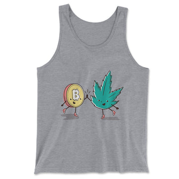 420 Bitcoin Men/Unisex Tank in Athletic Heather color